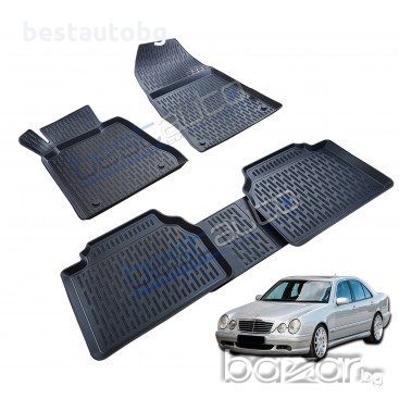 Гумени стелки тип леген 3D за Мерцедес Е Класа В210 / Mercedes E-Class W210 (1995-2003) , снимка 1