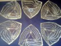 6 бр кристални купички за ядки на крачета, снимка 1 - Сервизи - 14784635