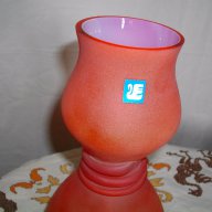 Матирана ваза от калиево стъкло-potassium glass / в кутя от соц-а , снимка 3 - Други ценни предмети - 16135415