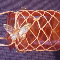 Висящ свещник, оранжев с декорации на пеперуди, снимка 2 - Декорация за дома - 14660021