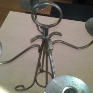 Голям метален свещник-36/36см-внос швеицария, снимка 5 - Антикварни и старинни предмети - 13487854