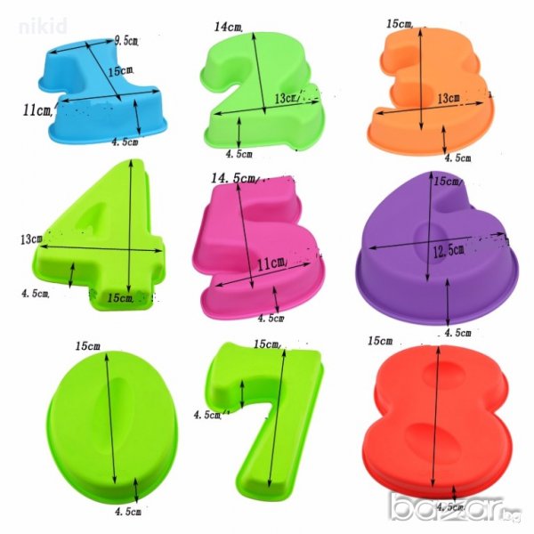 15 см тава число цифра за торта кекс рожден ден силиконов молд, снимка 1