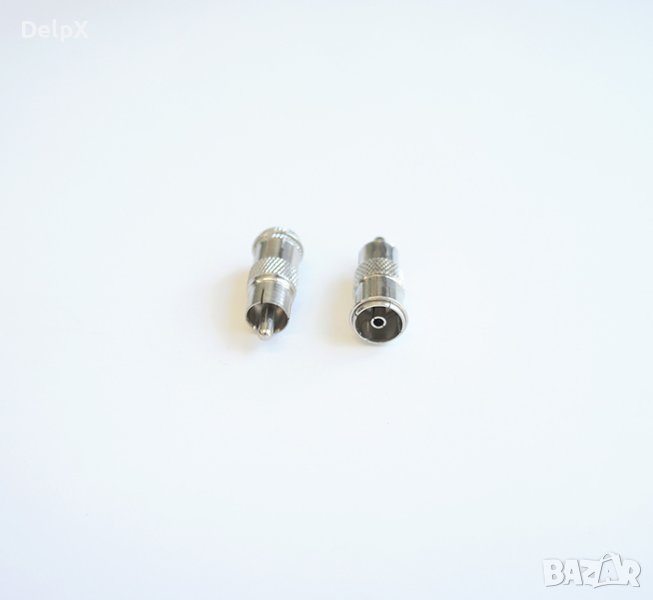 Букса преходна RCA(м)/TV антена RF(ж), снимка 1