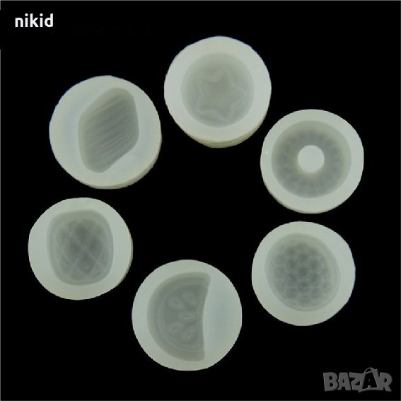 6 малки фигурки плод силиконов молд форма за фондан смола бижута, снимка 1