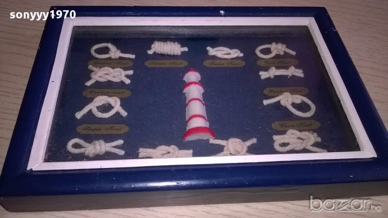 Картина моряшки възли в рамка-17/12см-внос швеицария, снимка 1
