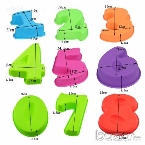 15 см тава число цифра за торта кекс рожден ден силиконов молд