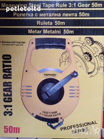 Ролетка 50 метра , с ръчно навиване, снимка 2 - Други инструменти - 23516770