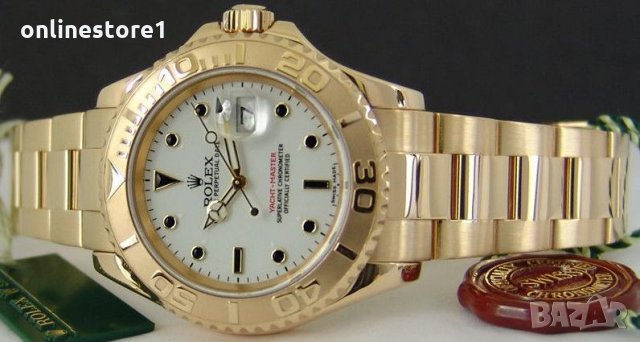 Rolex Yacht Master Dial White Yellow Gold 18K, снимка 1 - Мъжки - 22451012