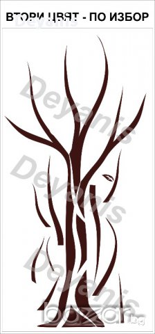 Стикер за стена - дърво, пеперуда, цветя, снимка 3 - Декорация за дома - 12072447