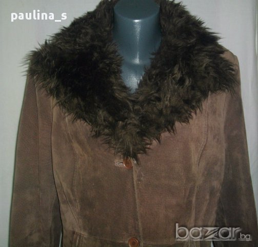 Палто с подвижна яка "Vroom & Dreesmann" / естествен велур, снимка 2 - Палта, манта - 15913966