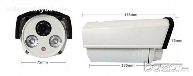 Метална SONY CCD 2x ARRAY H.LED 1200TVL HD Удар/Водoустойчива 3.6/8/12мм Камера 25/60М Нощно Виждане, снимка 2 - HD камери - 19953256