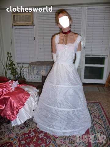 Бална рокля във викториански стил в розово и бяло, снимка 8 - Рокли - 11690524