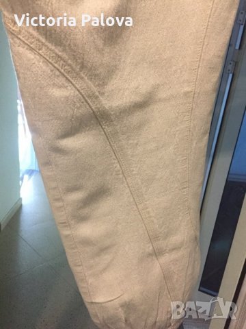 🇮🇹 Италиански панталон,7/8,тежък лен, снимка 5 - Панталони - 24757822