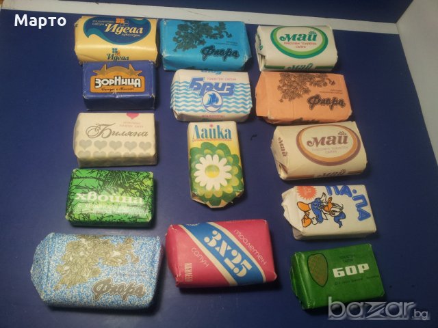 Неупотребявани стари български и вносни сапуни 31 различни