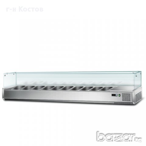 1.Хладилна поставяща се отгоре витрина 1,2 м х 0,34 м - за 5x 1/4 GN- контейнер номер на артикул: AG, снимка 6 - Витрини - 11639502