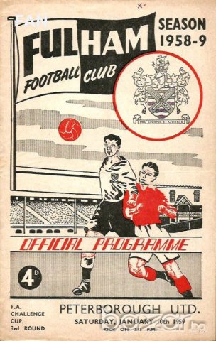 Фулъм - Питърбро / Борнемут оригинални стари английски футболни програми от сезони 1958/59 и 1959/60