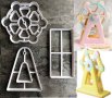3 части Въртележка Колело Луна Парк пластмасови резци форми за украса торта фондан декорация, снимка 1