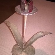 Свещник цвете метал-19х15х9см, снимка 9 - Антикварни и старинни предмети - 17316520