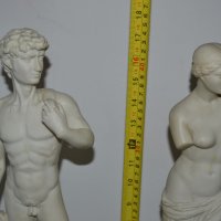 Италиански винтидж скулптури на Венера Милоска и Давид на Микеланджело, снимка 2 - Антикварни и старинни предмети - 26130591