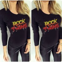  NEW! ROCK TWINS дамски тениски и блузи! Поръчай модел с ТВОЯ идея! , снимка 1 - Блузи с дълъг ръкав и пуловери - 19248911