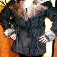 XL. Фешън палтенце с красива яка , снимка 1 - Палта, манта - 13461783