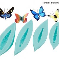 4 бр тяло коремче на пеперуда силиконов молд за фондан декор украса торта, снимка 1 - Форми - 24806645