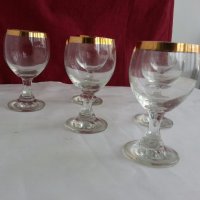 Ретро кристални чаши с златен кант , снимка 2 - Антикварни и старинни предмети - 19581397