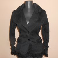 Дамско  черно сако с дантела Енита, снимка 1 - Сака - 23181031