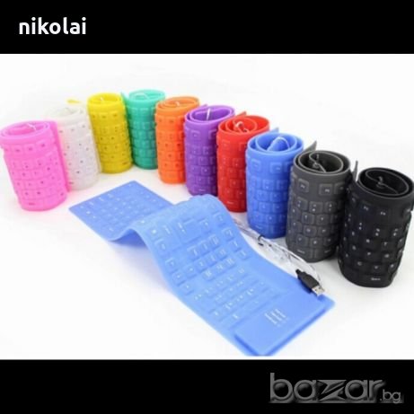 Силиконова USB клавиатура - леснопреносима и удобна, снимка 1