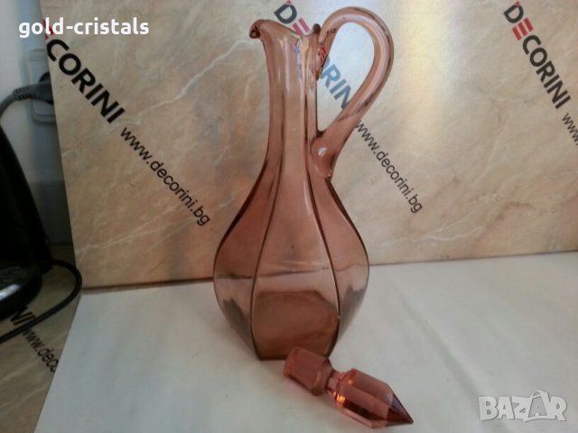 антикварен сервиз цветно розово стъкло , снимка 15 - Антикварни и старинни предмети - 26203494