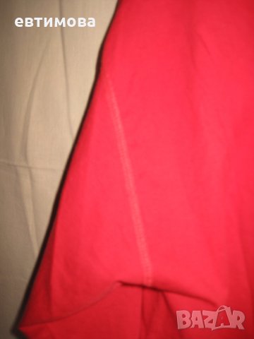 Червена блуза с копчета, памук., снимка 5 - Блузи с дълъг ръкав и пуловери - 23590770