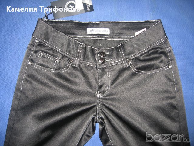 Poison scorpion jeans - плътен панталон с еластичност и сатенен ефект, снимка 5 - Панталони - 9141962
