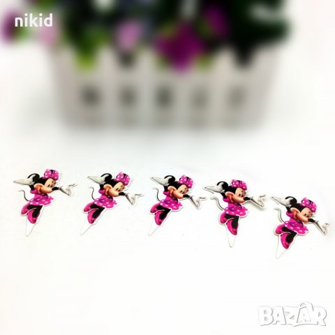 10 БР Мини Маус Розова къси топери украса декорация за мъфини кексчета торта и парти