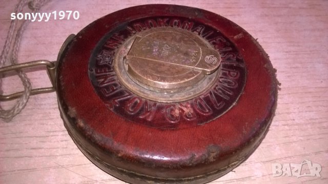 АНТИКА-стара кожена ролетка-кожа и месинг-метална лента, снимка 8 - Колекции - 24498383