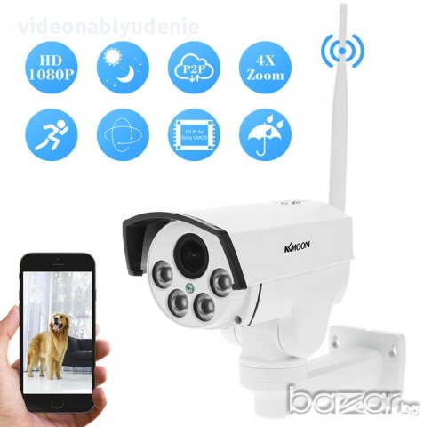 FULL HD 2MP 1080P Моторизирана PTZ WIFI IP Камера Varifocal 4X Zoom Kарта Слот УдароВодоуст, снимка 9 - Камери - 18307557