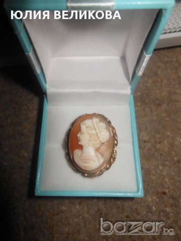 Камея от рапан в златен обков, снимка 2 - Други - 17434058