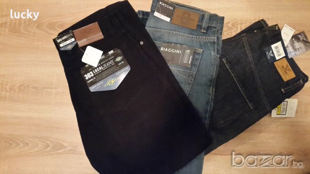 Нови мъжки  маркови дънки BIAGGIN, LOCAL JEANS и PALL MALL  - размер 34 - 32