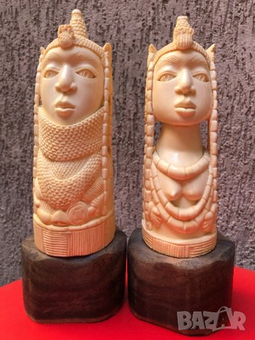 Слонова кост Цар и царица, снимка 4 - Антикварни и старинни предмети - 22889547