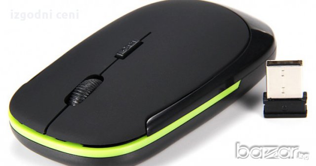 Безжична FLAT APPLE 2.4 GHz USB оптична мишка