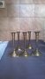пет свещника от месинг, снимка 1 - Антикварни и старинни предмети - 24873459