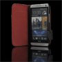 Нов черен флип кейс от кожа за HTC The One M7, снимка 3