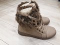 НОВИ бежови зимни обувки унисекс - топла дебела подплата с пух, снимка 2