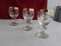 Ретро кристални чаши с златен кант , снимка 2