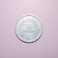  5 франк Франция 1947 след  военна година , снимка 1 - Нумизматика и бонистика - 10862557