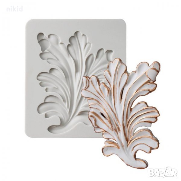 Плочка Голямо интересно листо силиконов молд форма декорация украса торт фондан шоколад , снимка 1