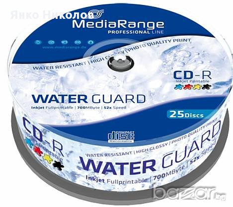 Нов CD-R Water Guard, Printable full face, 700 MB - празни дискове, водоустойчиви, снимка 1