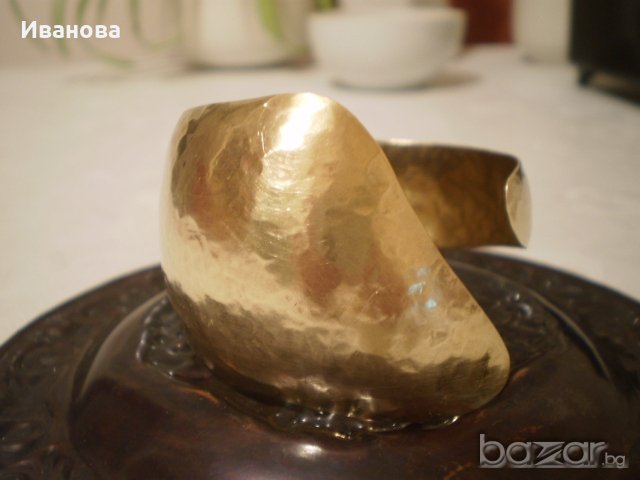 Авторска гривна от кован месинг, снимка 1