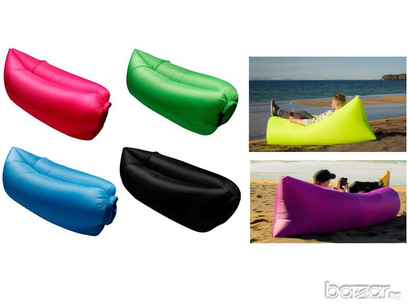 Надуваеми спален чувал / кресло Lazy Bag, Beach Lounge, laybag, снимка 1