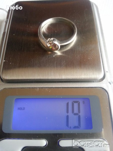 Сребърен дамски пръстен, гривна, синджирче с кристално сърце със сребърен обков, снимка 1