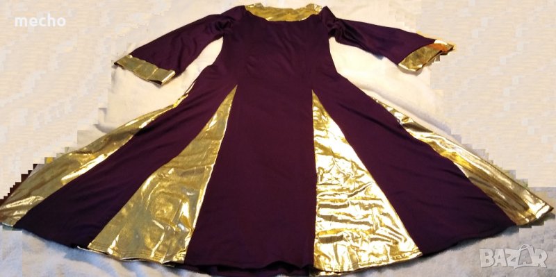 Лилаво - златна сценична рокля за момиче 160 см, снимка 1